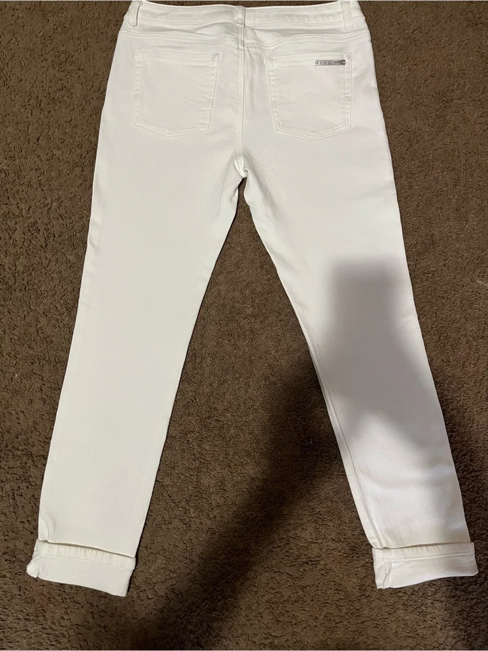 Michael Kors White Boyfriend Jeans - Rolled Cuffs